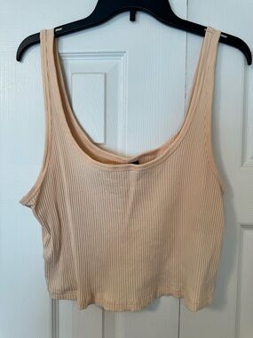 Old Navy Ribbed Cropped Tank Top - Soft Peach